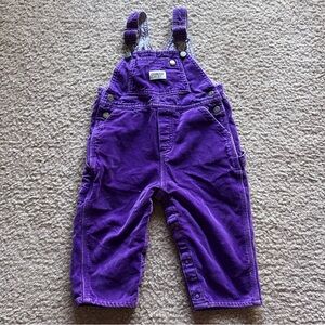 Vtg 90’s Purple Velour Oshkosh B’Gosh Vestbak Overalls